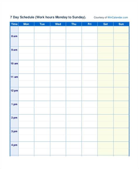 Calendar schedule free